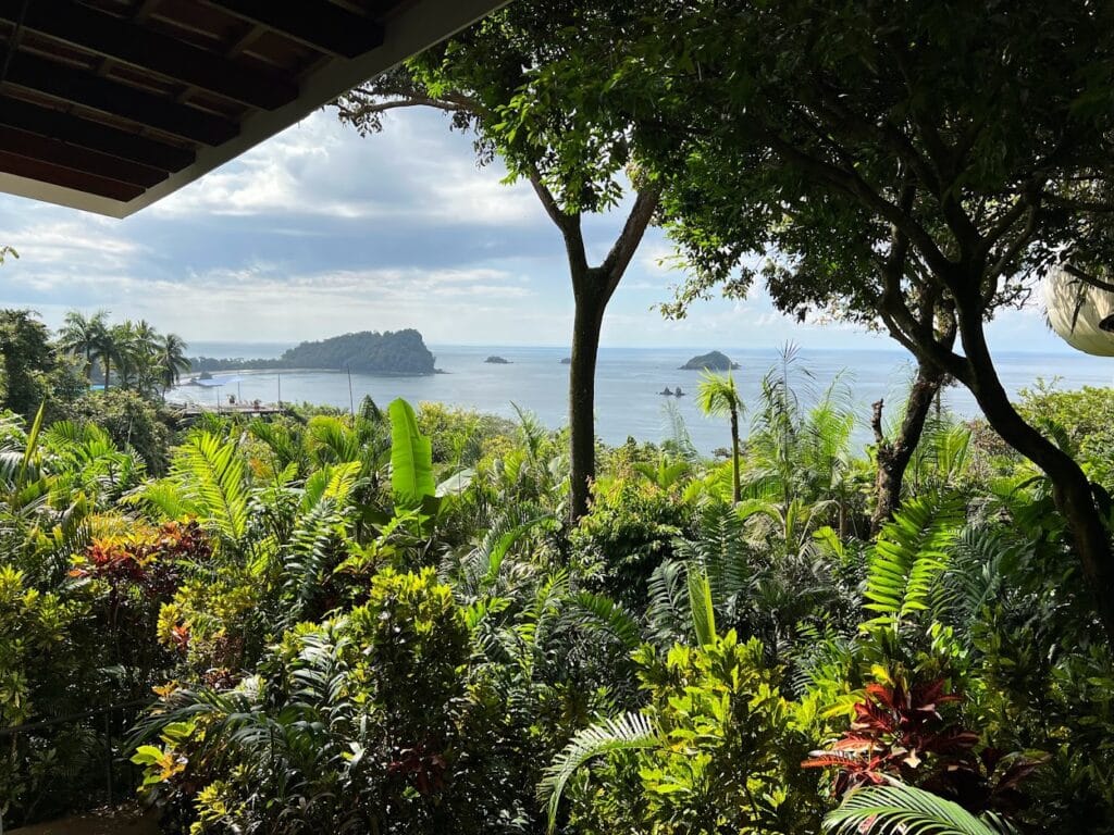 Rainforest running down to the Pacific with offshore islands at Manuel Antonio, Costa Rica