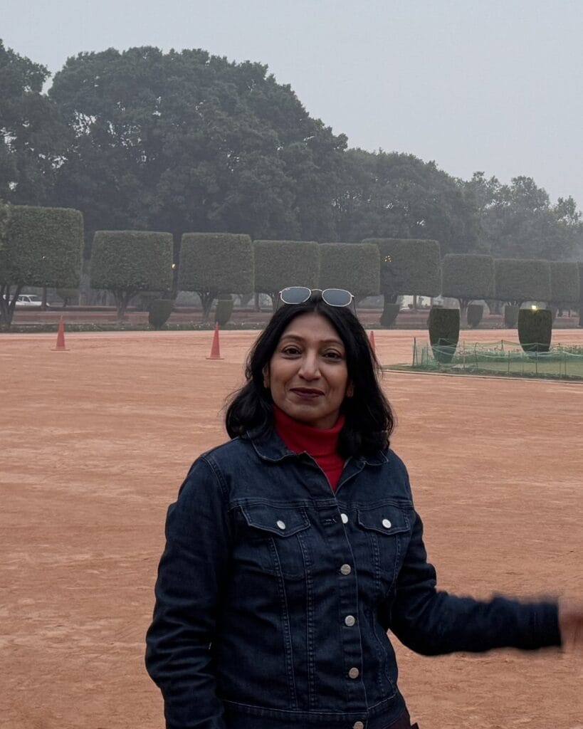 Milli on the maidan before Rashtrapati Bhavan, New Delhi