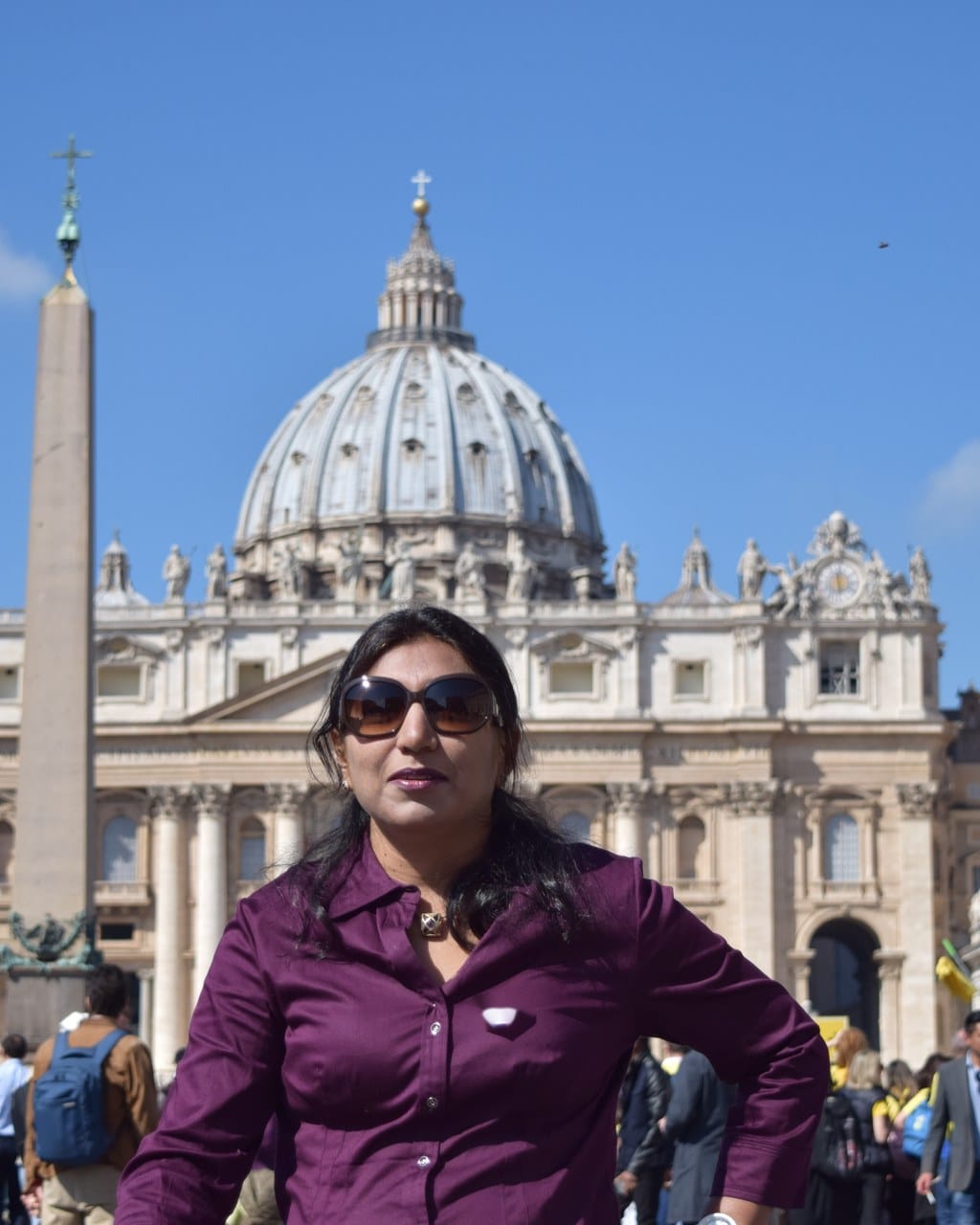 Milli Gupta at St Peters Sqaure Rome