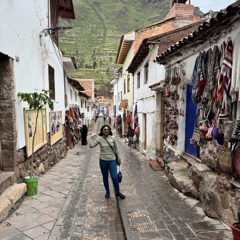 The market street at Pisac in Peru's Sacred Valley.