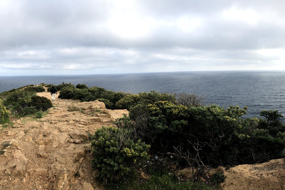 Clifftop coastal view at Cape Sounion, Greece