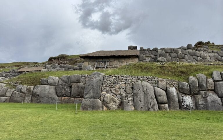 The stone walls of Sacsayhuamán on the hill above Cusco, Peru.