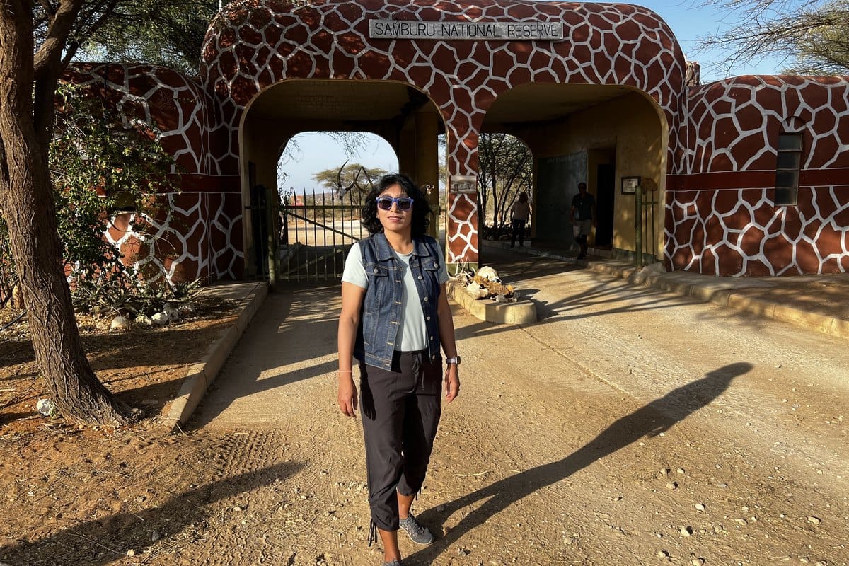 The entrance gate to Samburu National Reserve in northern Kenya