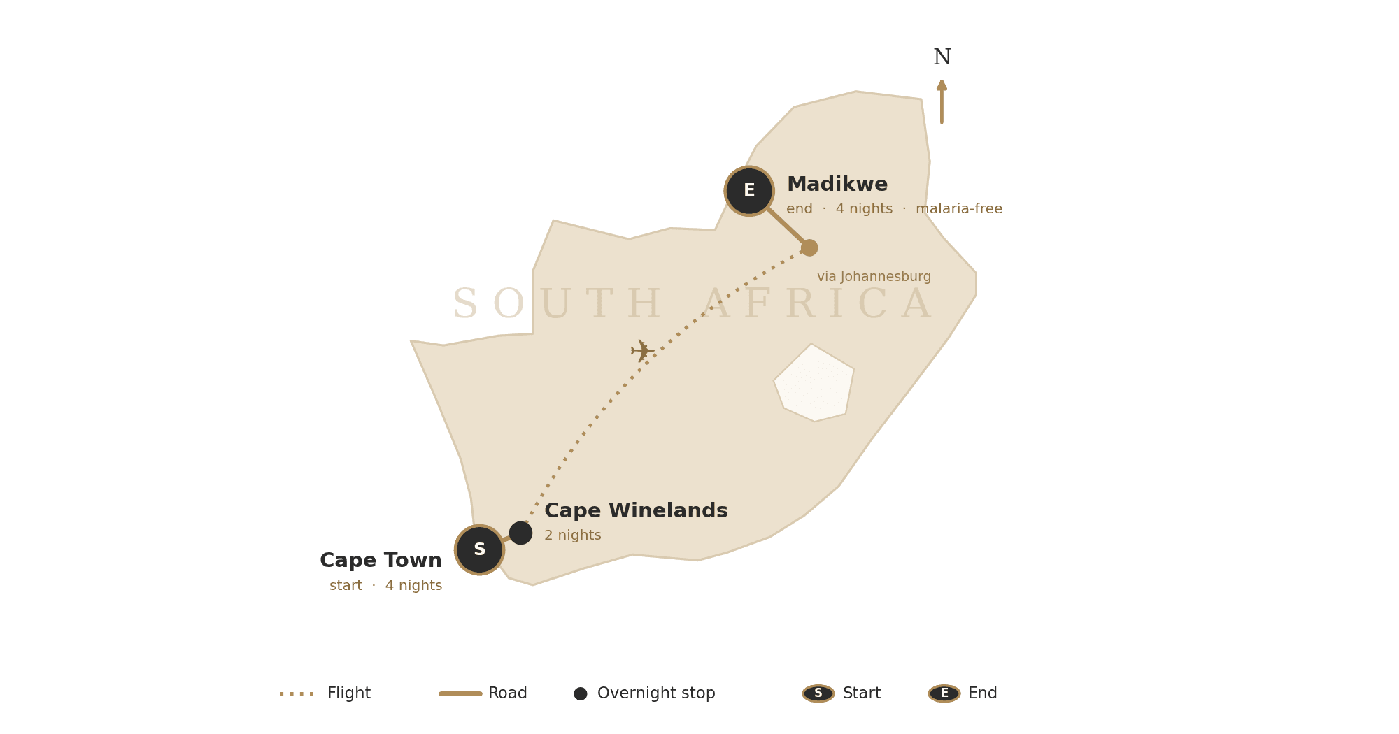 Madikwe trip-overview map
