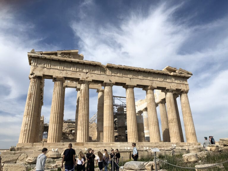 The Parthenon temple on the Acropolis of Athens.