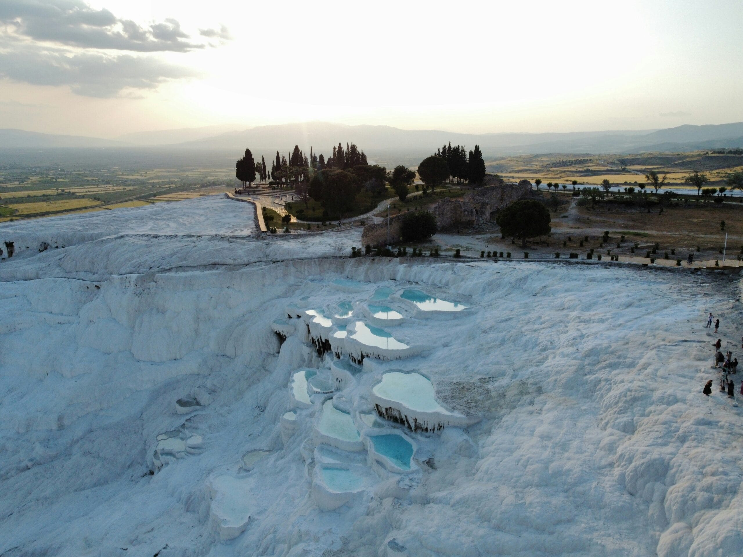 Pamukkale — white travertine terraces