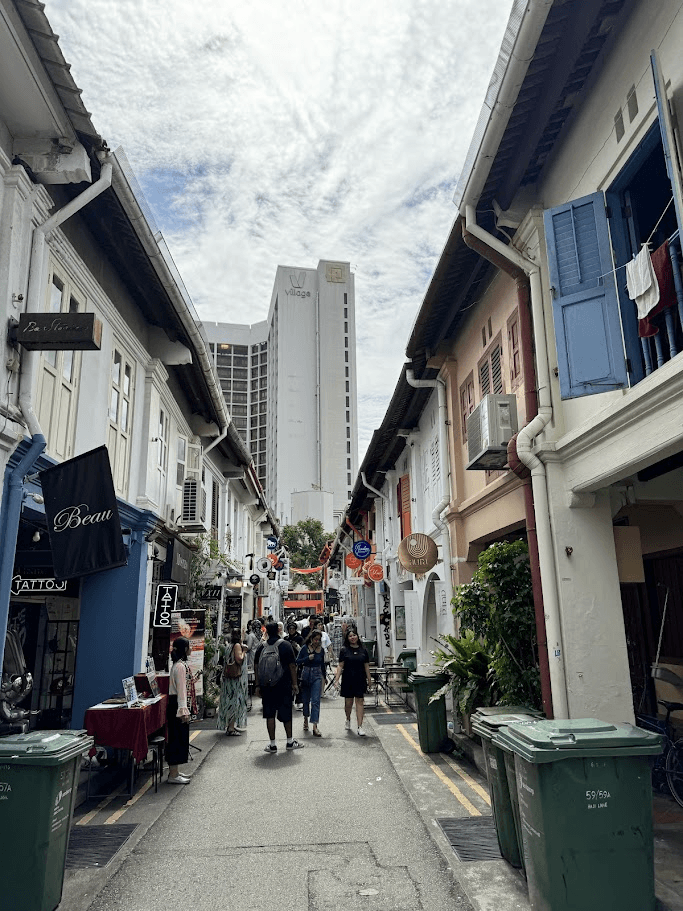 colorful street shophouse Singapore
