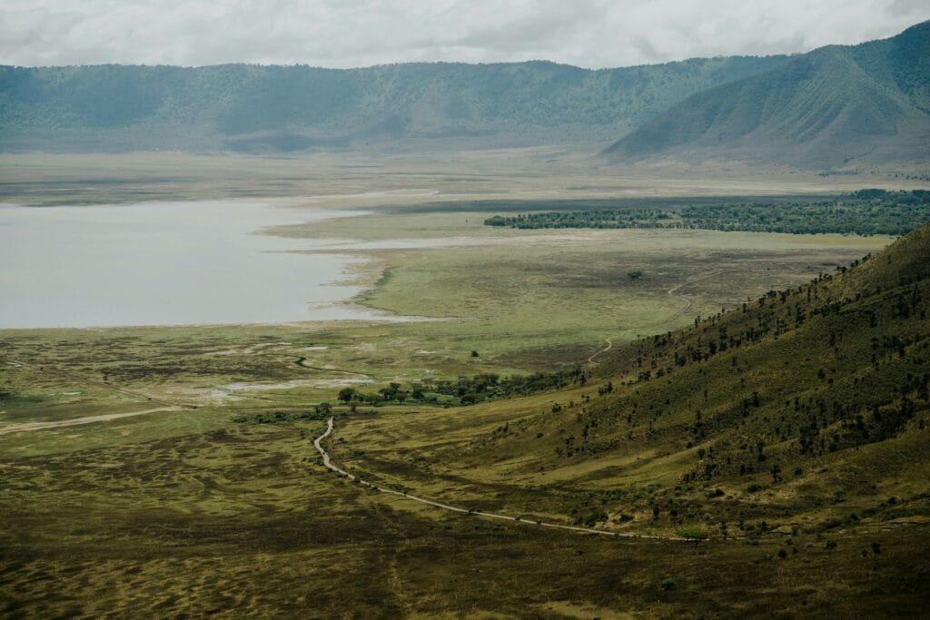 The Ngorongoro Crater floor seen from the rim